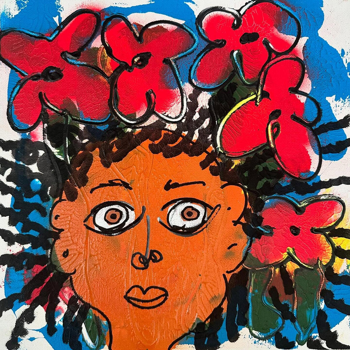 Chica con flores